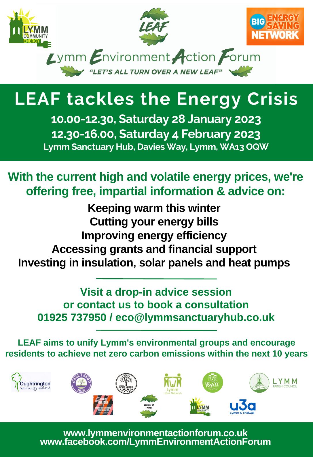 LEAF tackles the Energy Crisis lymm.uk